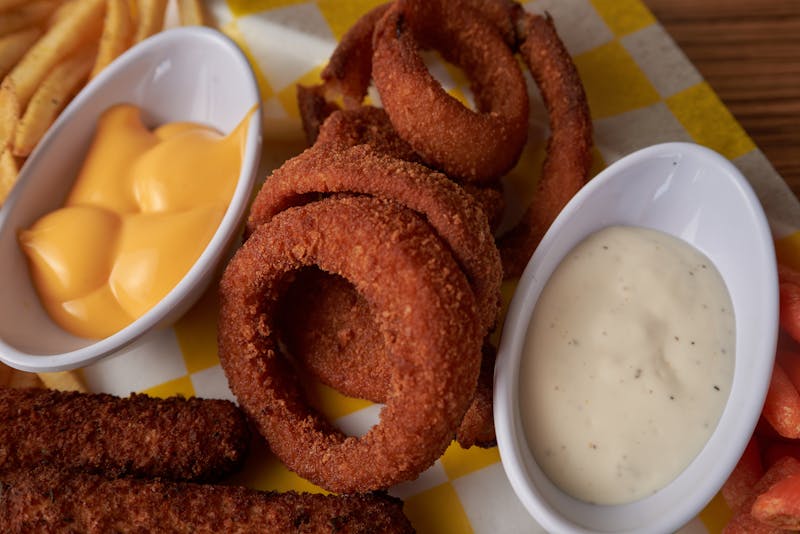 House ranch and blue cheese dipping sauces