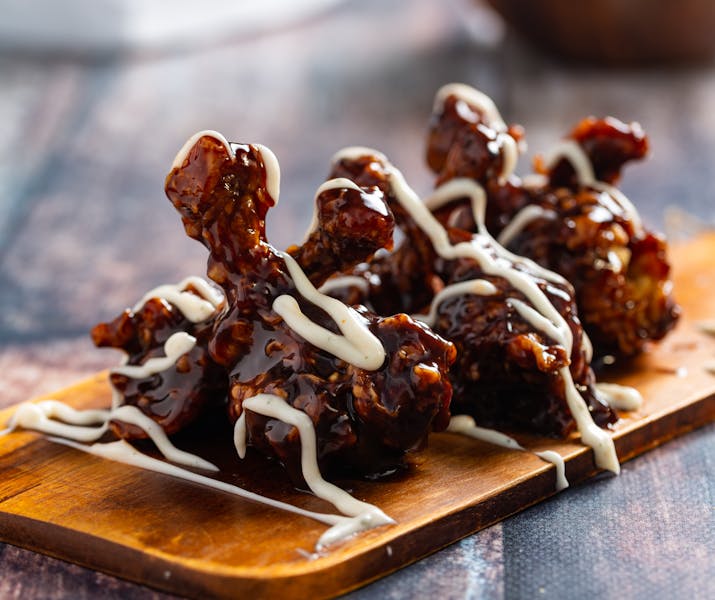 Honey Gold Buffalo wings with golden glaze